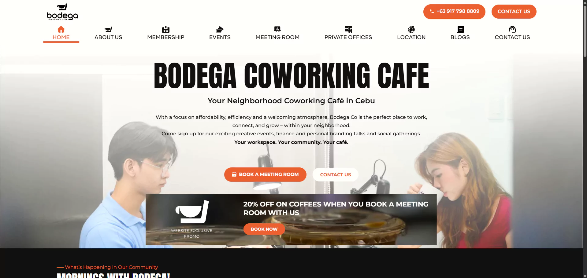 Bodega Coworking website