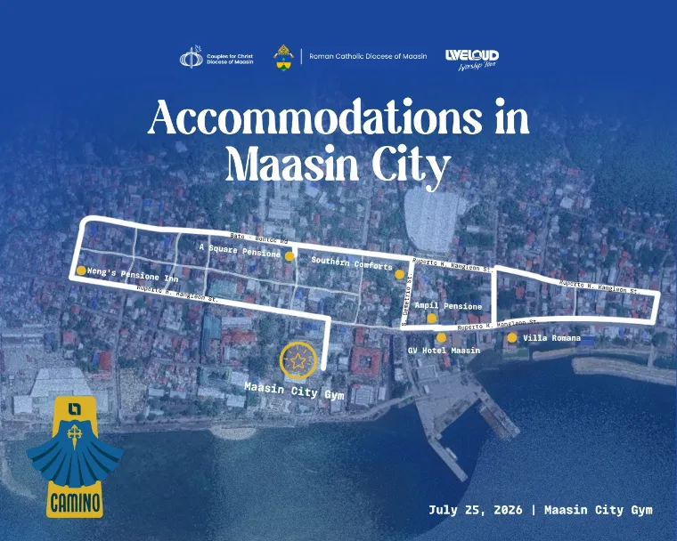 Map of Maasin City marking inns near the city gym