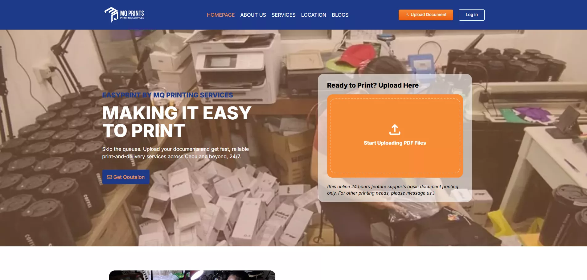 MQ Printing Services website